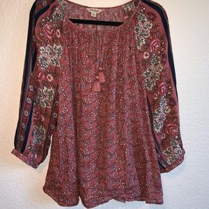 Plus Size Lucky Brand Floral and Paisley Blouse